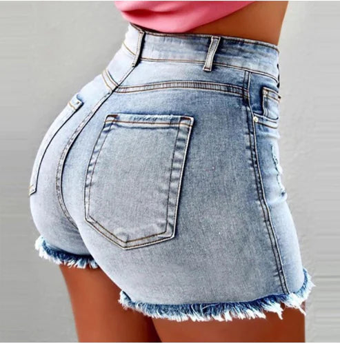 Fringe Denim Shorts