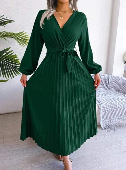 Cross Pleated Maxi Dress