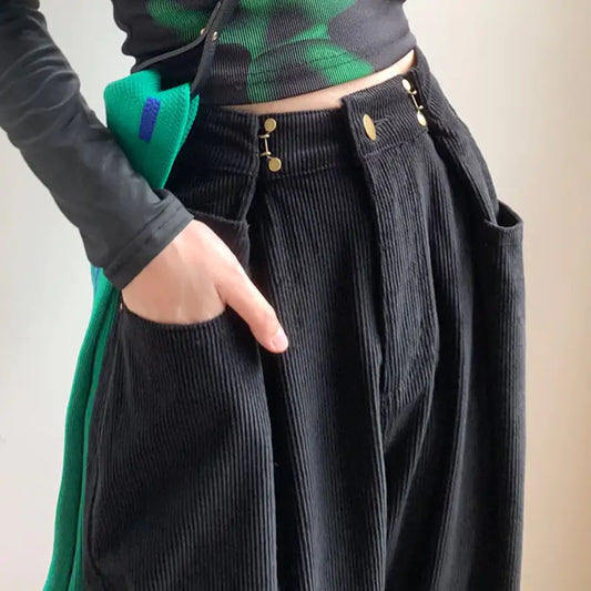 High Waist Corduroy Pants