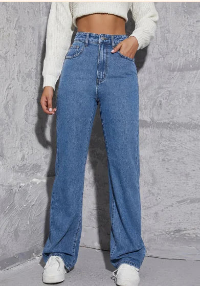 Straight Leg Denim Jeans