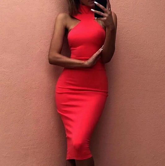 Fitted Neck Bodycon Dress
