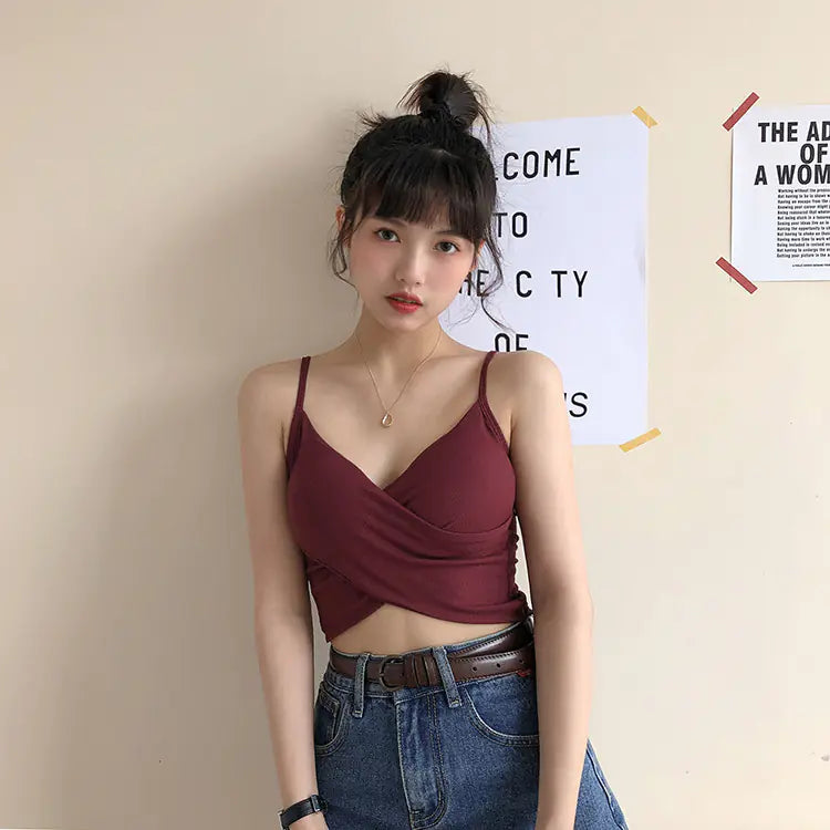 Summer Women's Casual Slim Fit Sleeveless Top and Vest