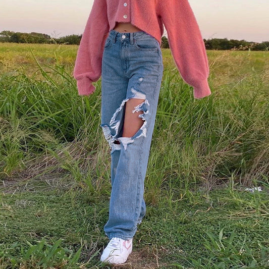 High Waist Casual Denim Jeans