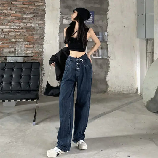 High-Waisted Wide-Leg Jeans