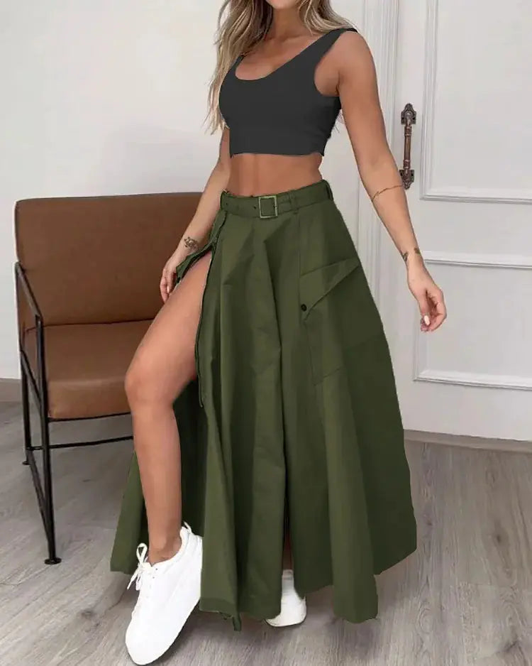 Sleeveless Two-Piece Summer Set