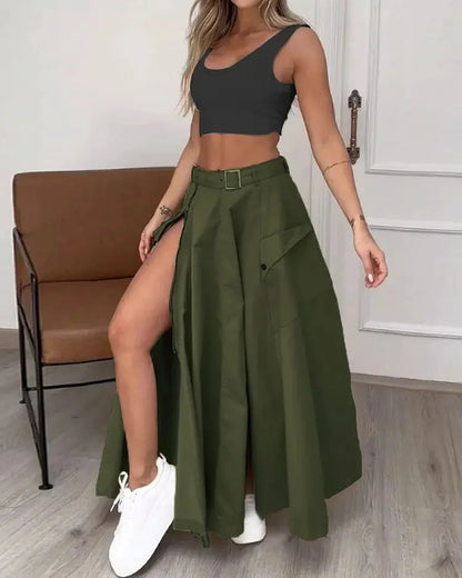Sleeveless Two-Piece Summer Set