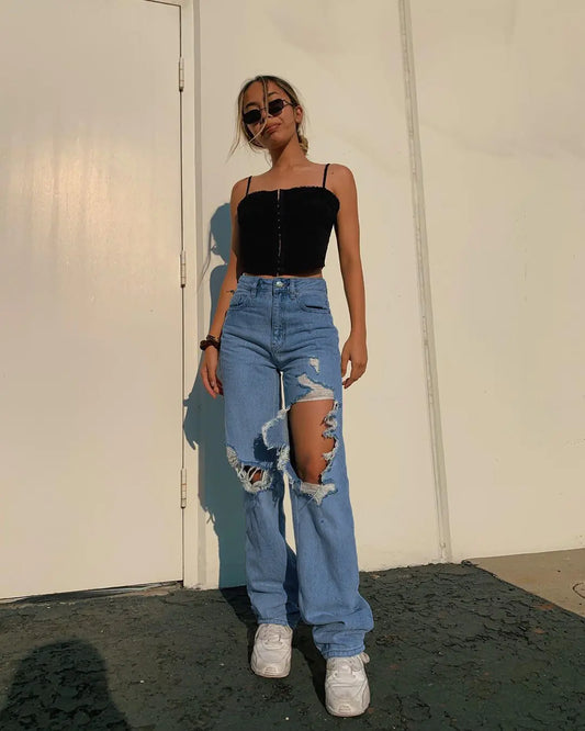 High Waist Casual Denim Jeans