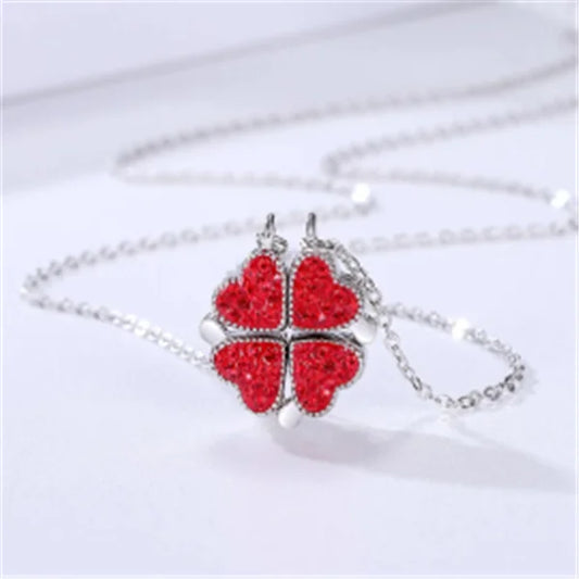 Clover Heart Adjustable Choker Necklace