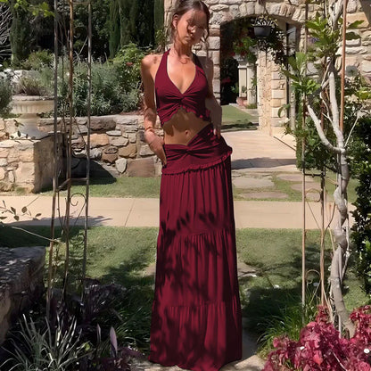 Ruffled Twist Two-Piece Set