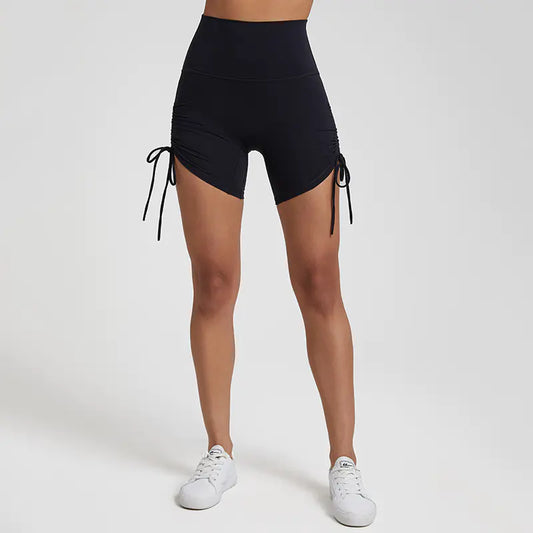 Women's High Waist Adjustable Drawstring Sports Shorts