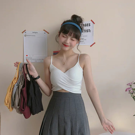 Summer Women's Casual Slim Fit Sleeveless Top and Vest